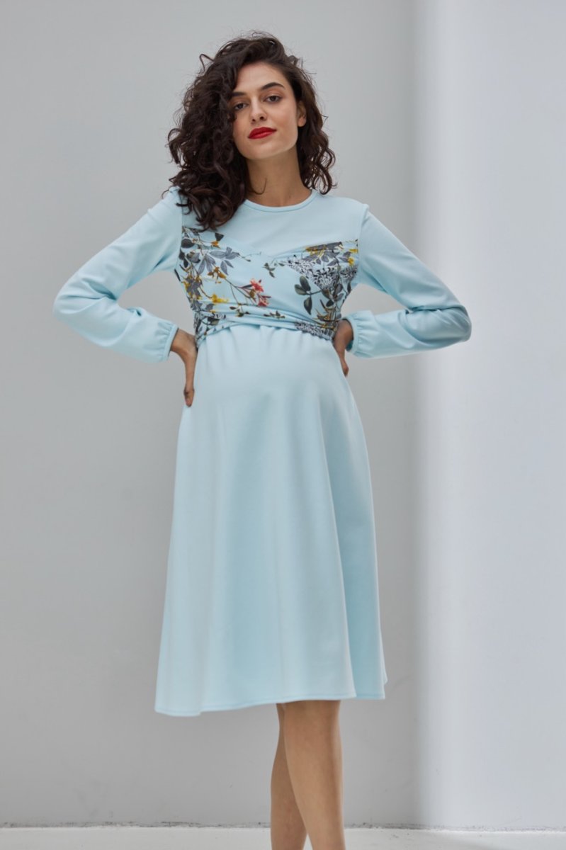 Платье для беременных и кормящих Magnolia нежно-голубой