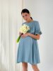 Платье для беременных и кормящих мам 4249754 серо-голубое